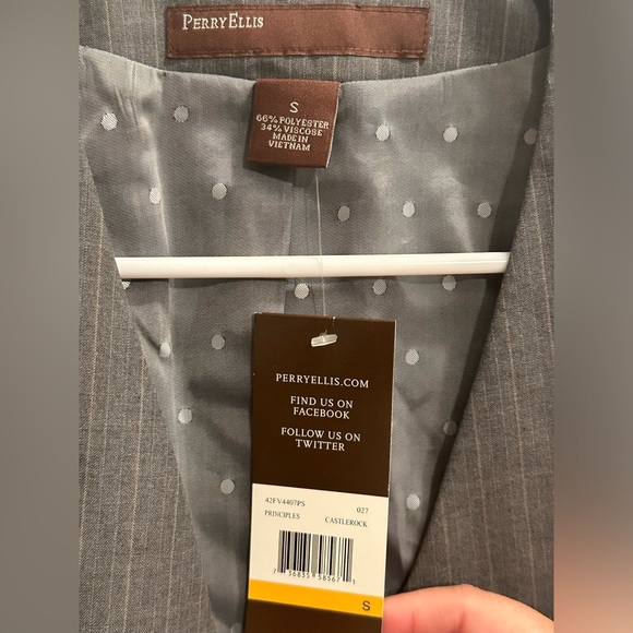 🆕 Perry Ellis Men’s Separate Suit Stripe Vest - Size S NWT - Picture 4 of 4